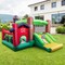 Kids Inflatable Bounce House With Double Slides Basketball Hoop Outdoor Play